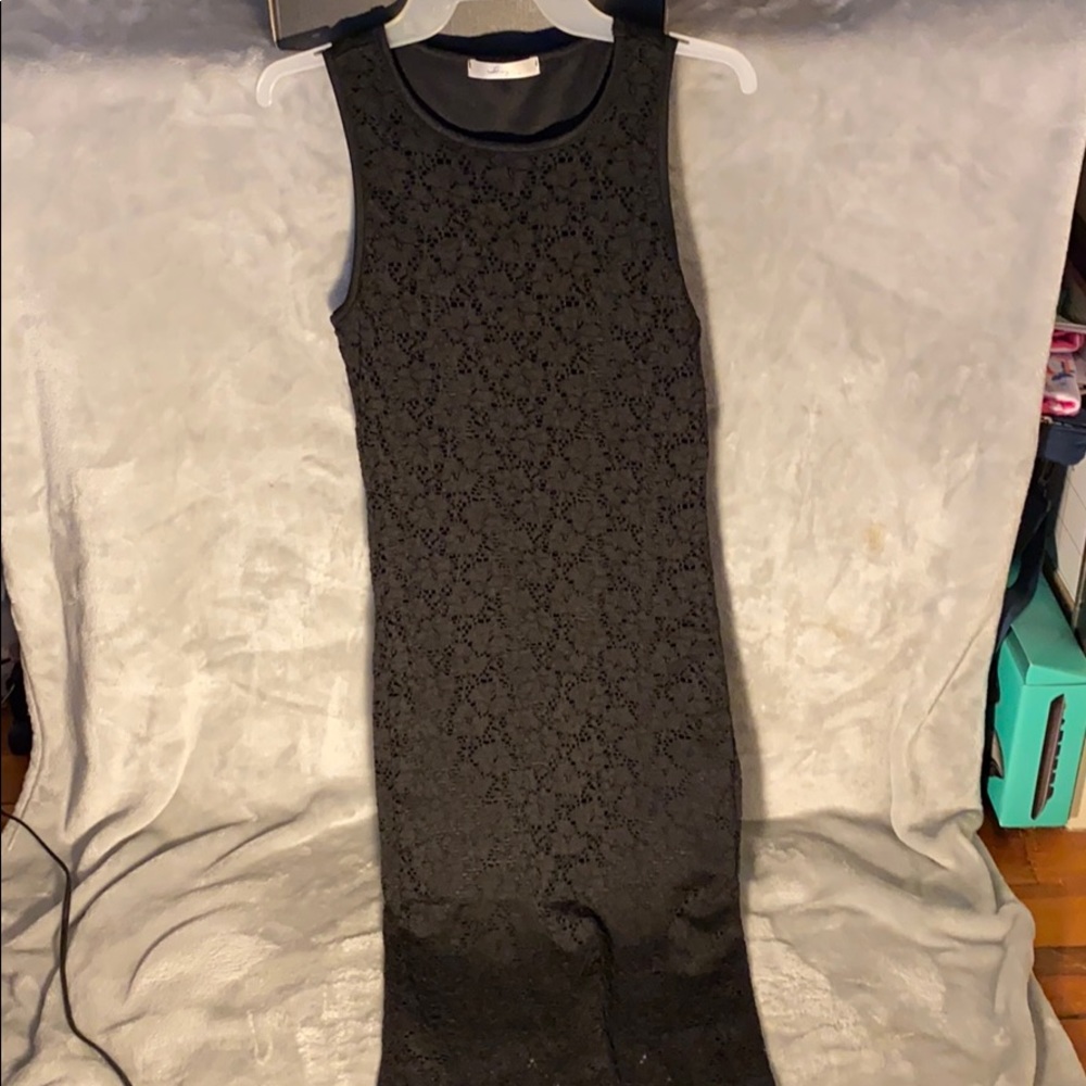 All black lace dress